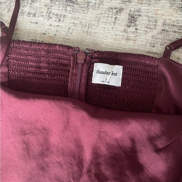 Aritzia Sunday Best Burgundy Maroon Mini Slip Dress - Picture 5 of 5